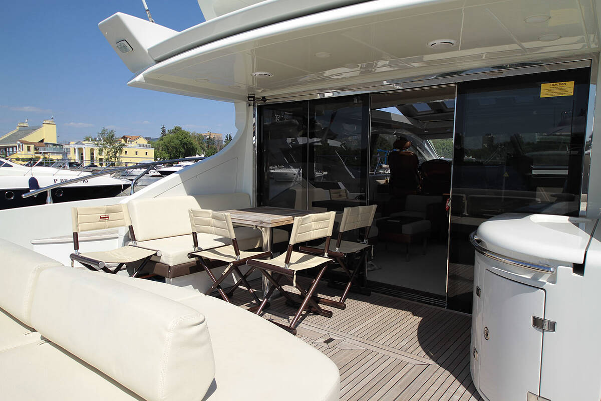 The cockpit of the Azimut 68S - 2008