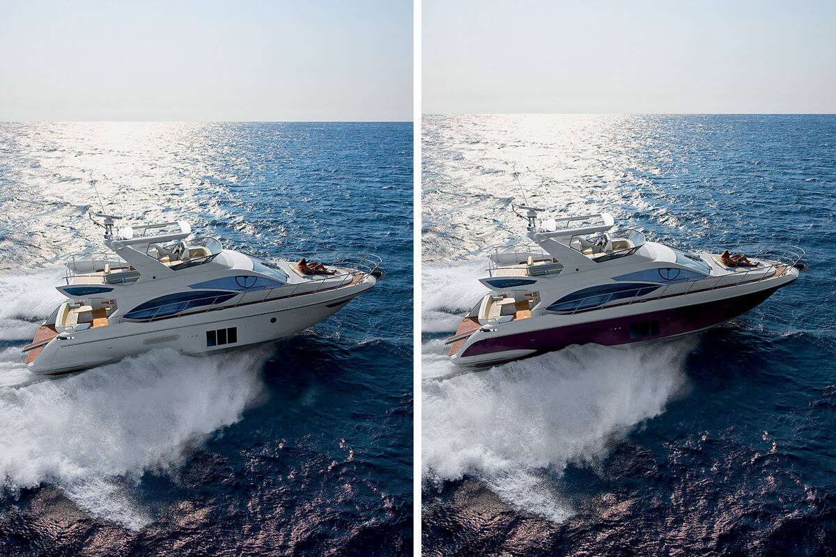 Exterior (white and purple hull)