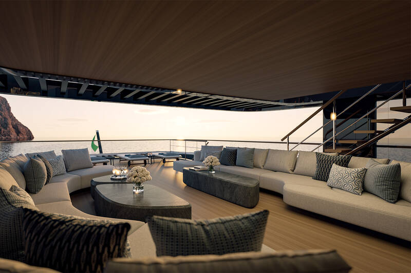 Lounge area on aft upper deck