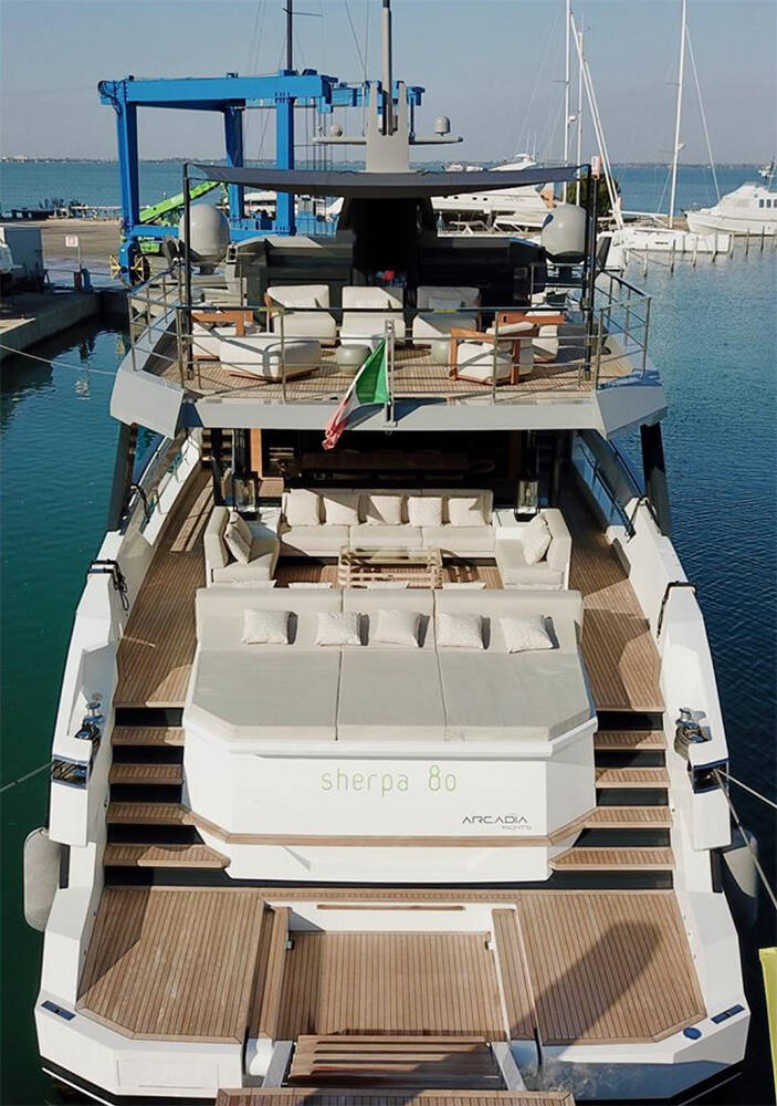 Lounge areas on aft