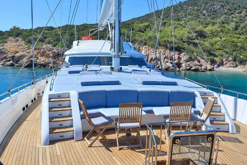 Sun loungers on deck