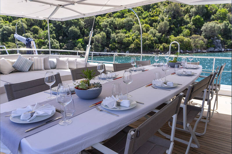 Dining area on deck