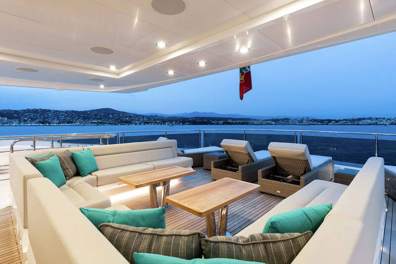 Lounge area on aft upper deck
