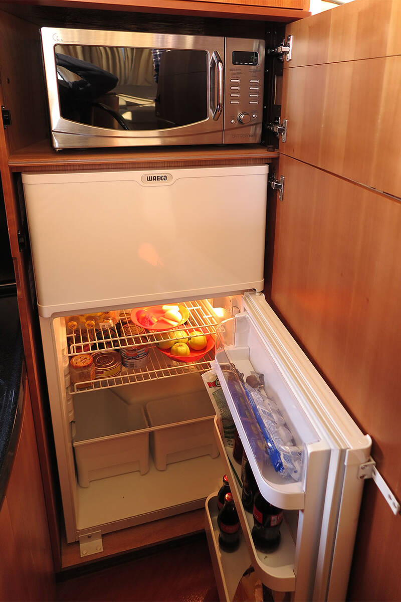 The refrigerator in the kitchen