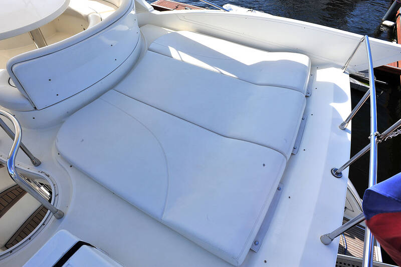 Aft sun beds on the flybridge.