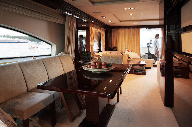 Salon. The Interior Of The Azimut 80