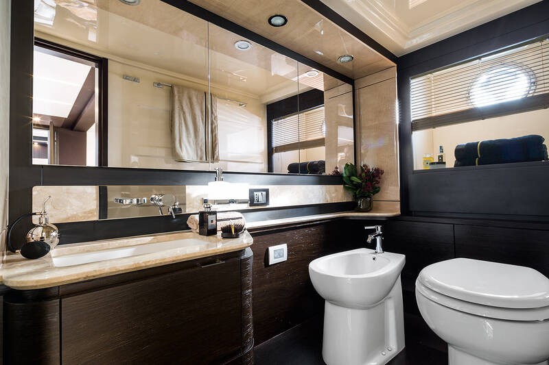 Bathroom in the master cabin