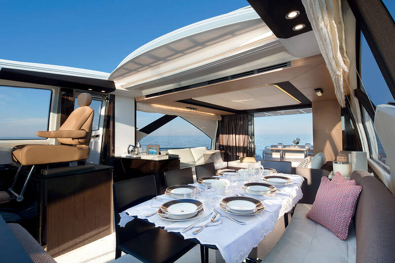 Dining area in the salon on the main deck