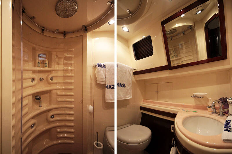 Bathroom/WC VIP cabin. The Interior Of The Azimut 80