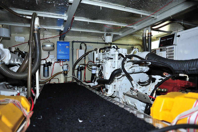 Engine compartment (located under the saloon entrance from the master cabin)