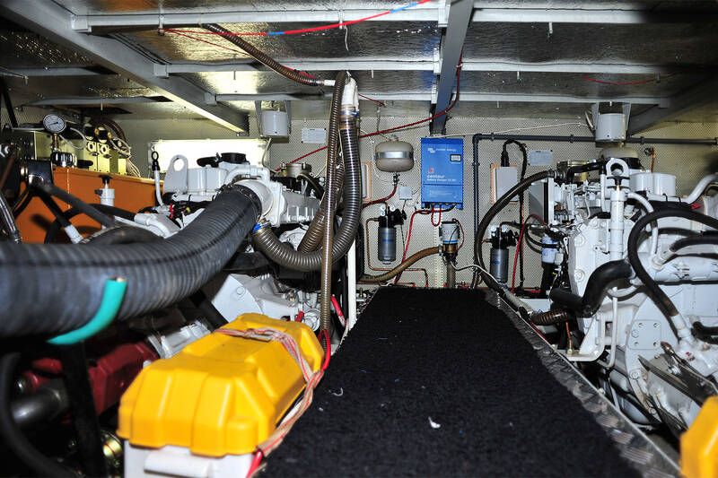 Engine compartment (located under the saloon entrance from the master cabin)