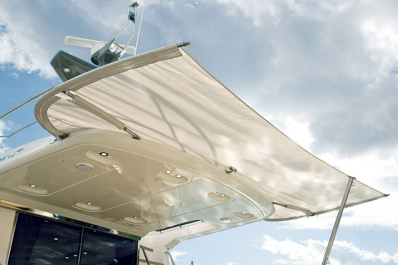 Awning on aft cockpit