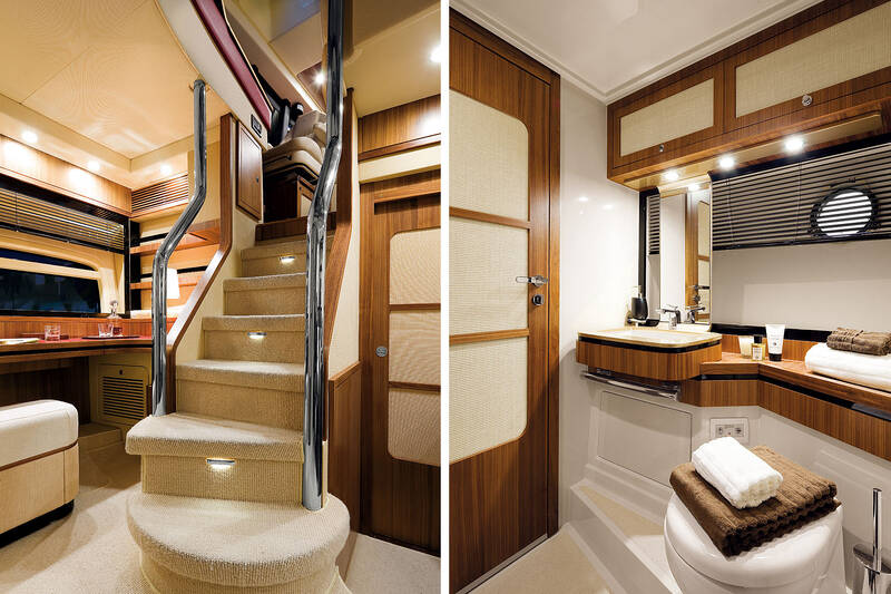 Stairs to the lower deck (left) and VIP head (to the right)