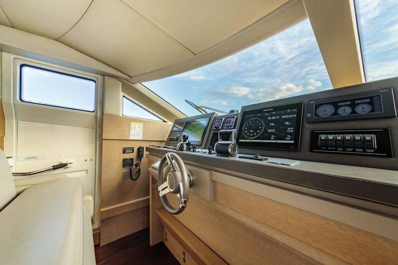 Helm station on the main deck