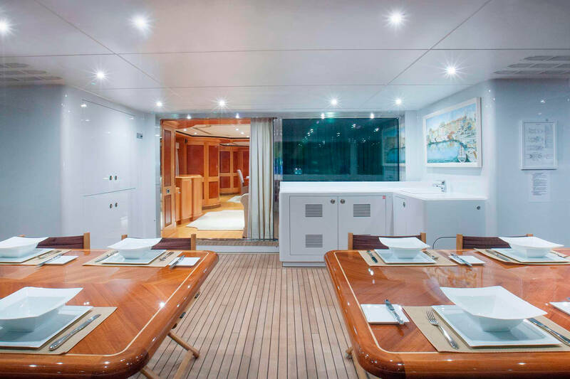 Dining area on the main deck
