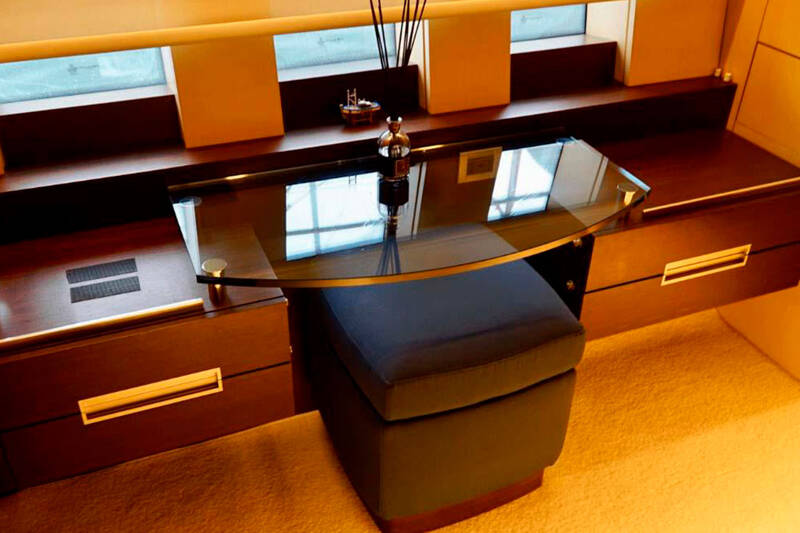 The master stateroom of the Azimut 86S