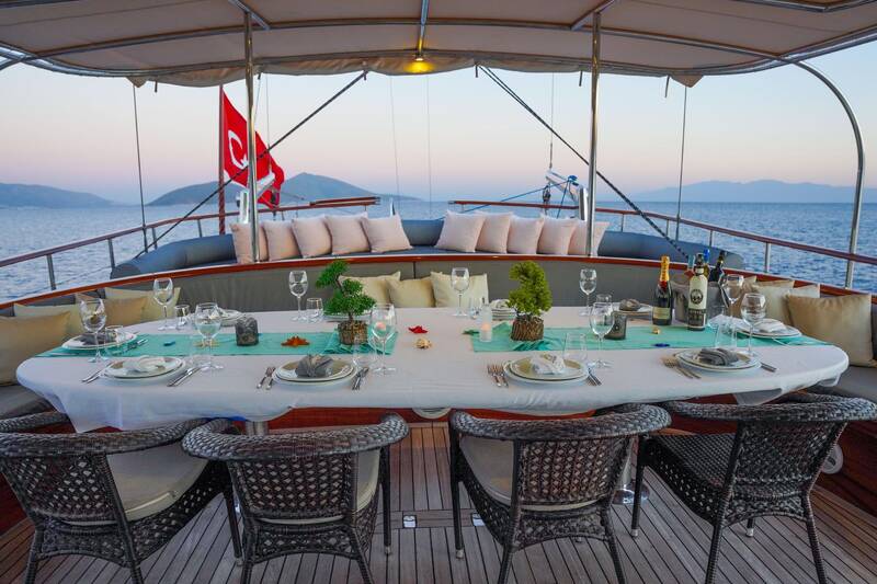Dining area on deck