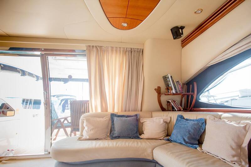 Sofa in the aft part of the salon