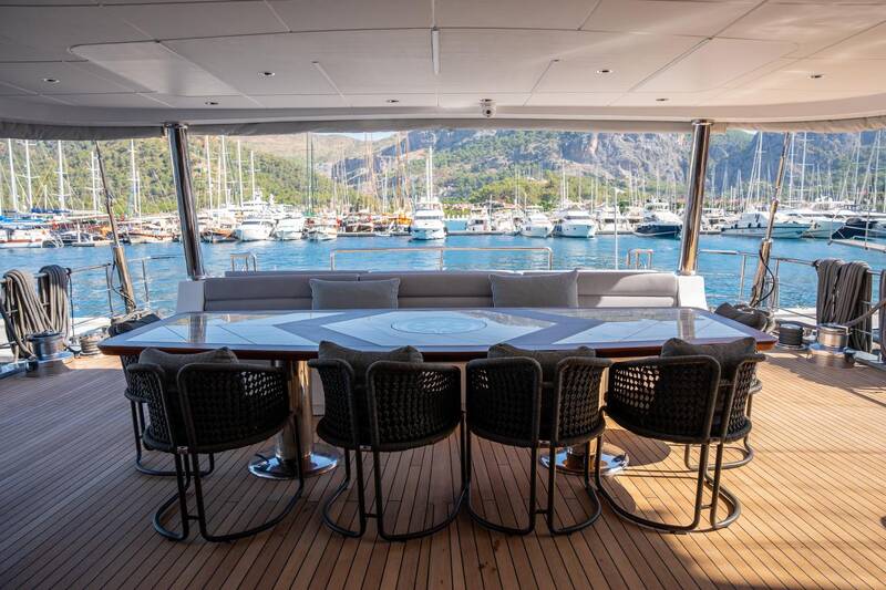 Dining area on deck
