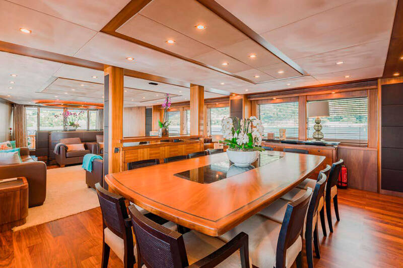 Dinette in salon on the main deck