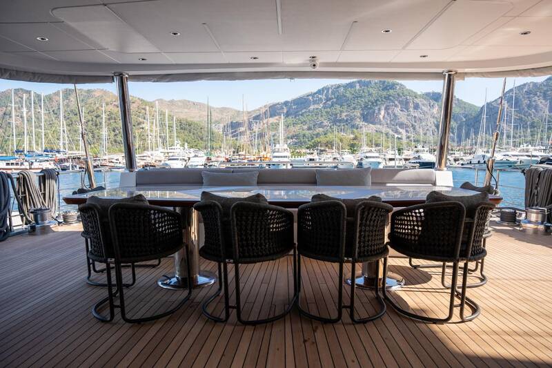 Dining area on deck