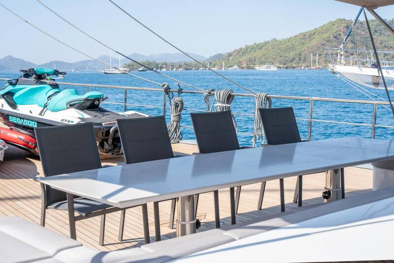 Dining area on deck