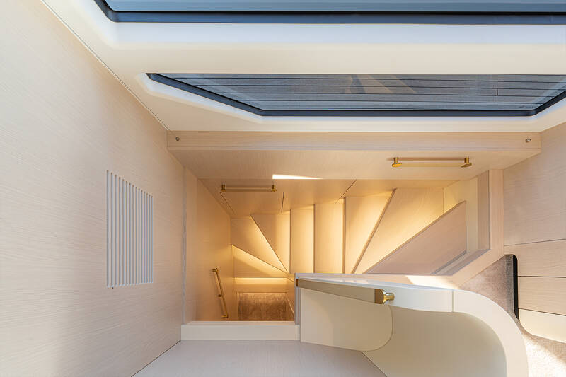 Stairs to lower deck