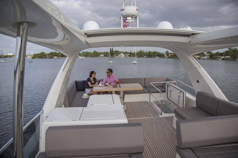 Flybridge lounge area