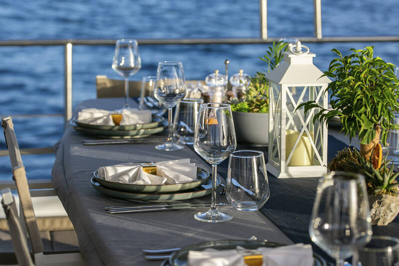 Dining area on deck