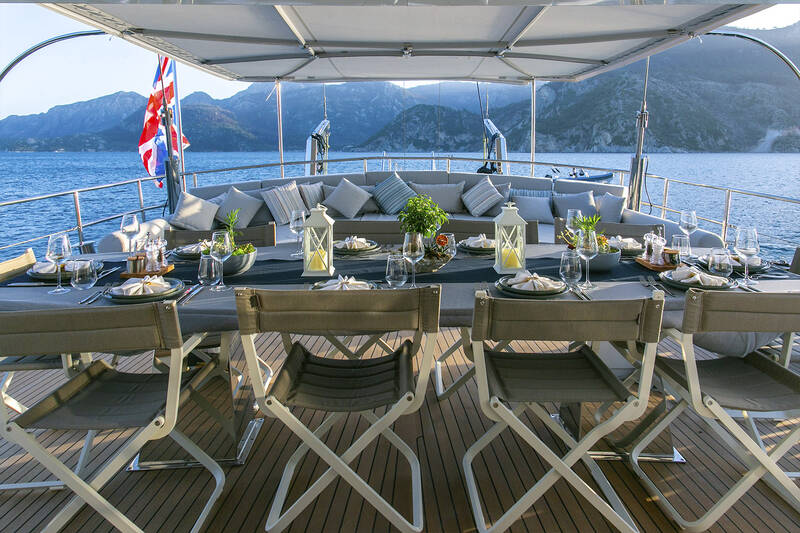 Dining area on deck
