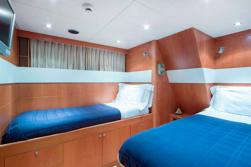 Guest cabin with twin beds