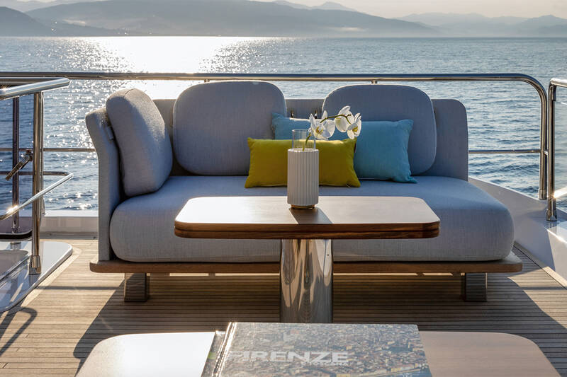 Aft lounge area on flybridge