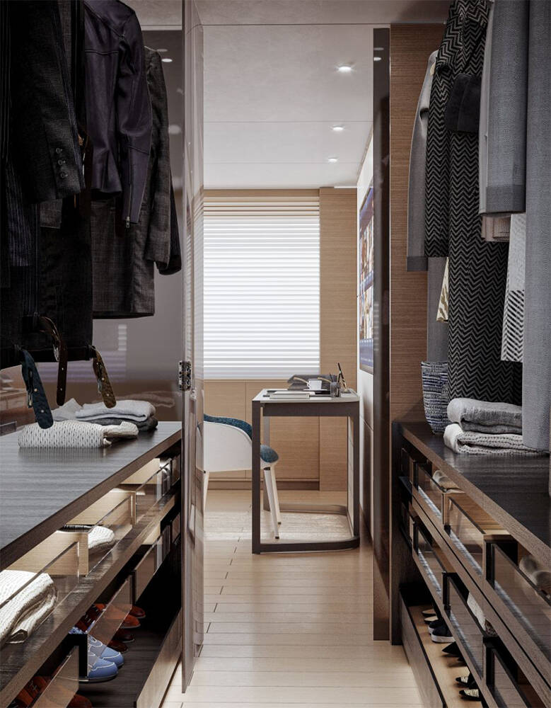 Wardrobe in owner's cabin