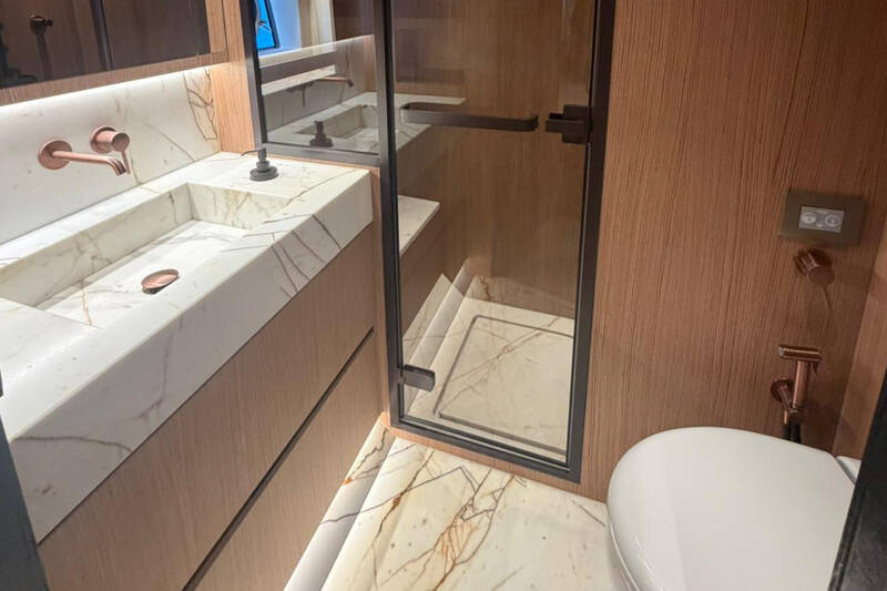 Bathroom at guest cabin