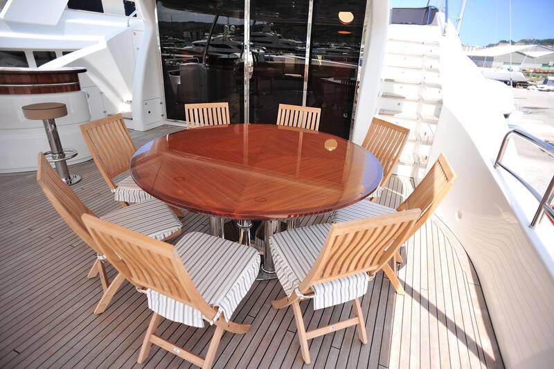 Dining area on aft upper deck