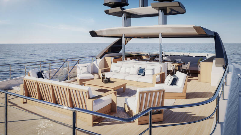 Aft sundeck lounge area