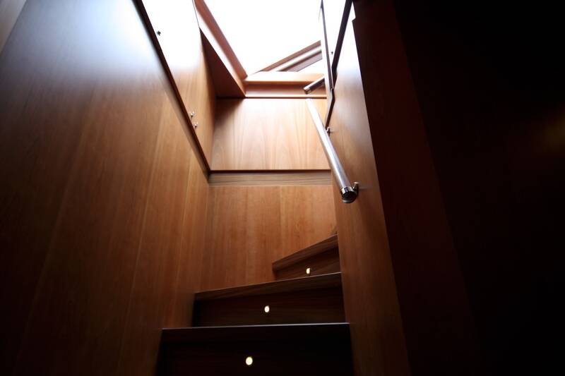 The stairs to the lower deck