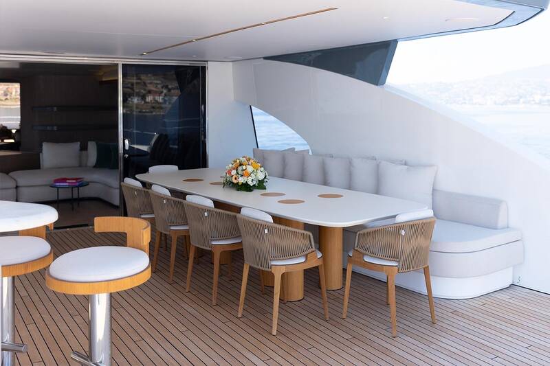 Dining area on aft upper deck