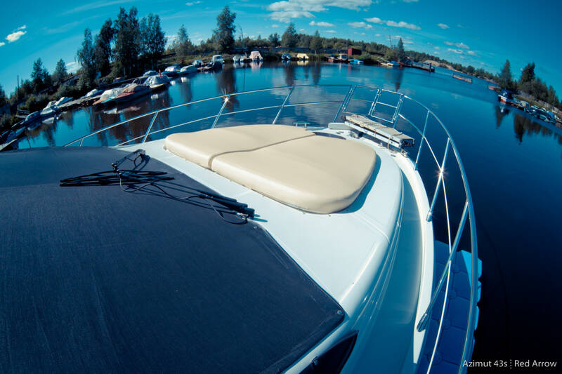 The bow section with sun beds