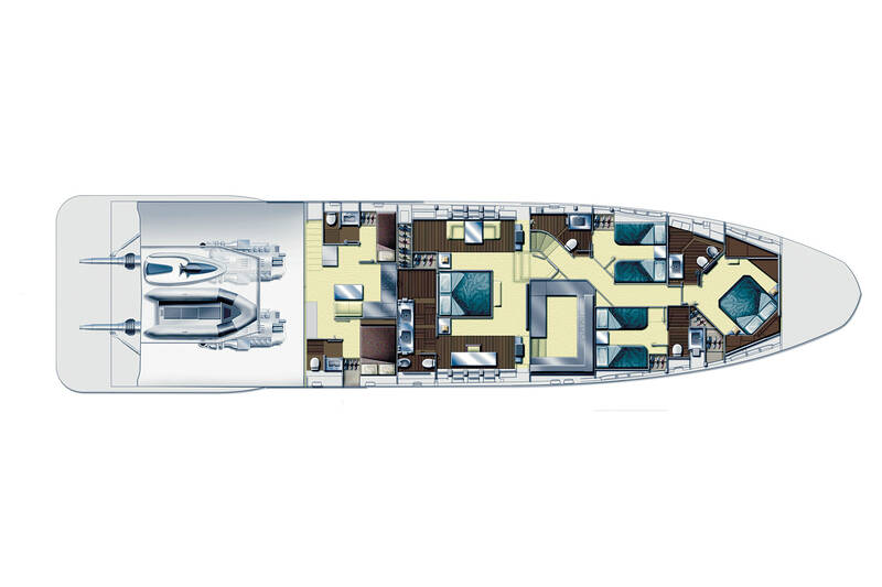 Нижняя палуба Azimut Grande 103SL