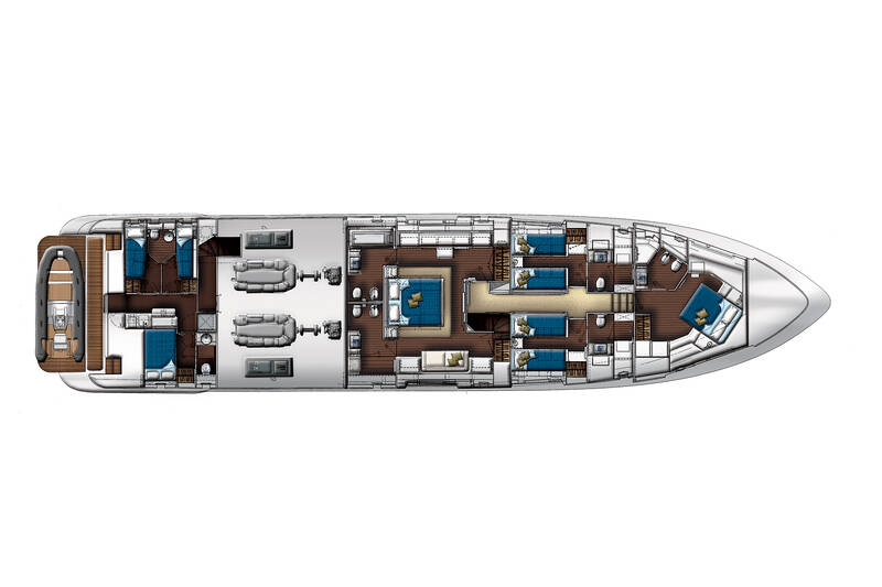 Lower deck (Media room) Azimut Grande 100