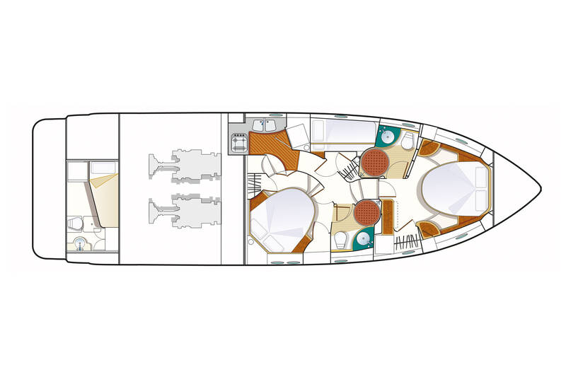 Lower deck (3 cabins version)